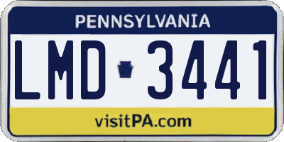 PA license plate LMD3441