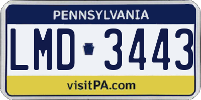 PA license plate LMD3443