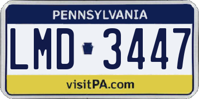 PA license plate LMD3447
