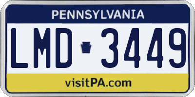PA license plate LMD3449