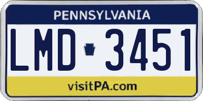 PA license plate LMD3451