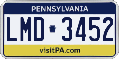 PA license plate LMD3452