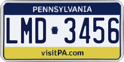 PA license plate LMD3456