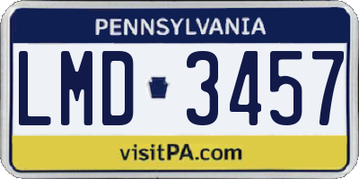 PA license plate LMD3457