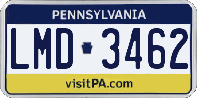 PA license plate LMD3462