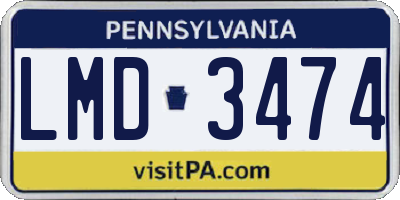 PA license plate LMD3474