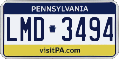 PA license plate LMD3494
