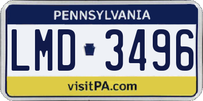 PA license plate LMD3496