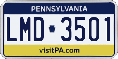 PA license plate LMD3501