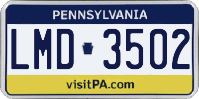 PA license plate LMD3502