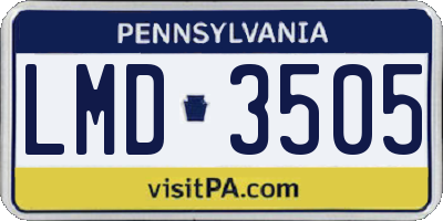 PA license plate LMD3505
