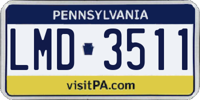 PA license plate LMD3511