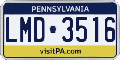PA license plate LMD3516