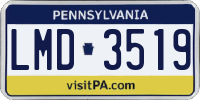 PA license plate LMD3519