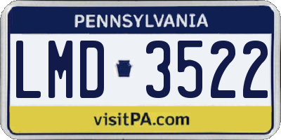 PA license plate LMD3522