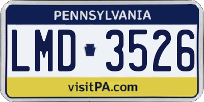 PA license plate LMD3526