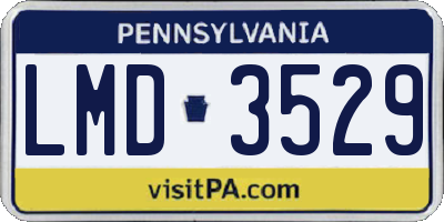 PA license plate LMD3529