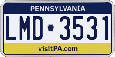 PA license plate LMD3531