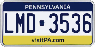 PA license plate LMD3536