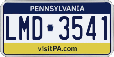 PA license plate LMD3541