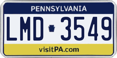 PA license plate LMD3549