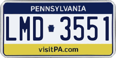 PA license plate LMD3551