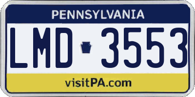 PA license plate LMD3553