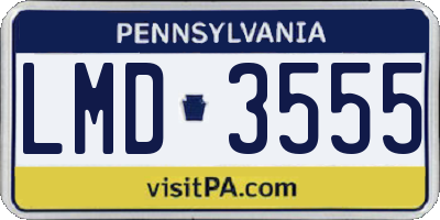 PA license plate LMD3555