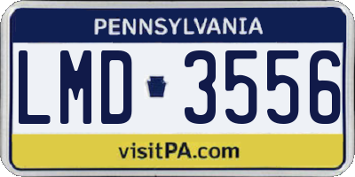 PA license plate LMD3556