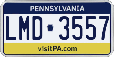 PA license plate LMD3557