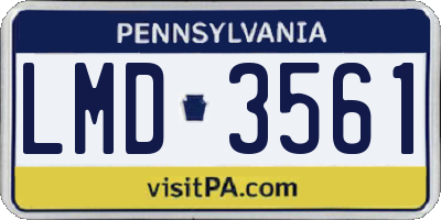 PA license plate LMD3561