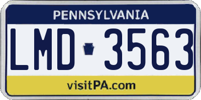 PA license plate LMD3563