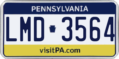 PA license plate LMD3564