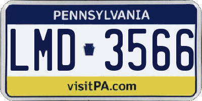 PA license plate LMD3566
