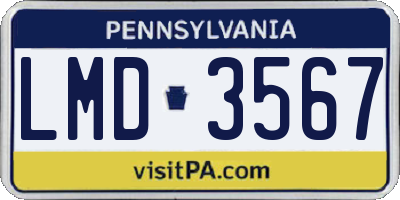 PA license plate LMD3567