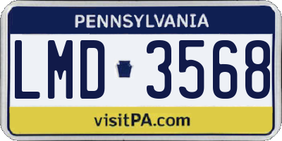 PA license plate LMD3568