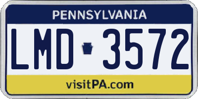 PA license plate LMD3572