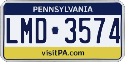 PA license plate LMD3574