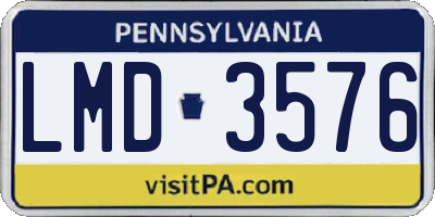 PA license plate LMD3576