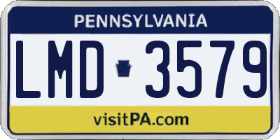 PA license plate LMD3579