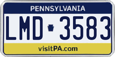 PA license plate LMD3583
