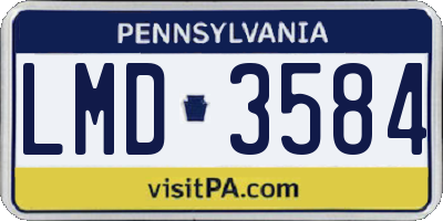 PA license plate LMD3584