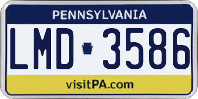 PA license plate LMD3586