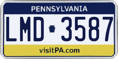 PA license plate LMD3587