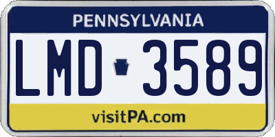 PA license plate LMD3589