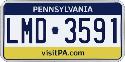 PA license plate LMD3591