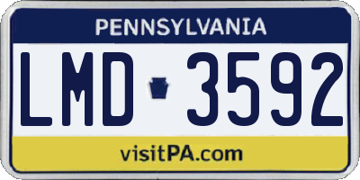 PA license plate LMD3592