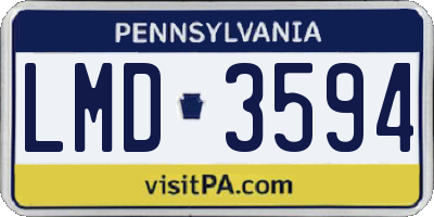 PA license plate LMD3594