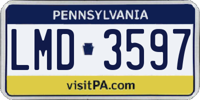 PA license plate LMD3597