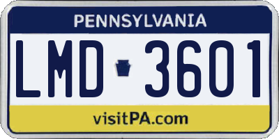 PA license plate LMD3601